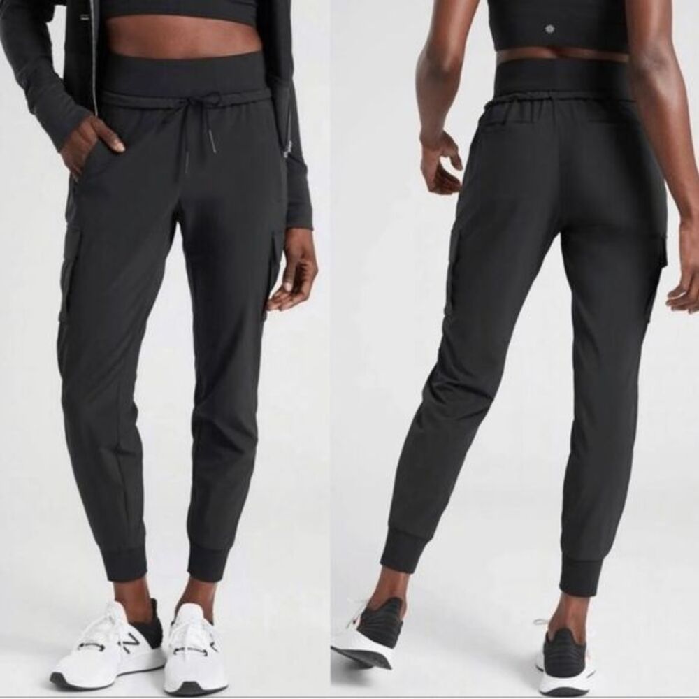 Athleta Black Performance Cargo Joggers